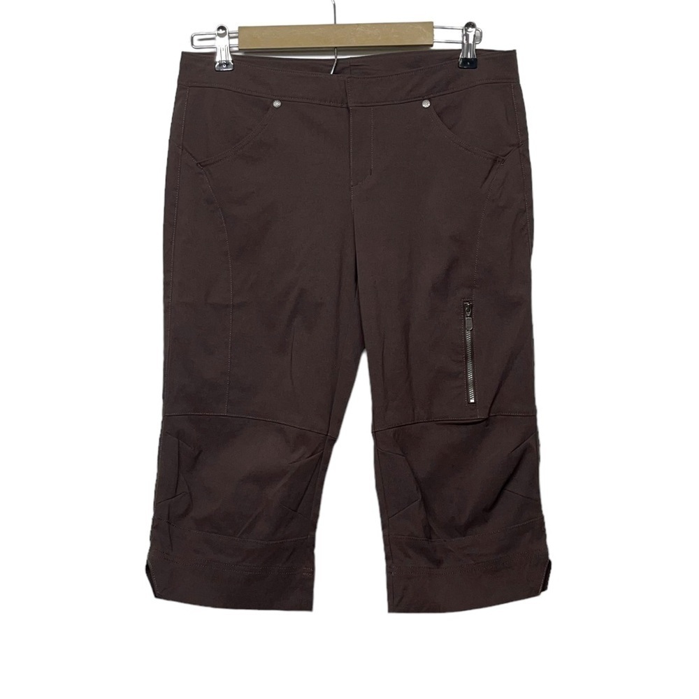 Athleta Size 8 Brown Cropped Capri Pants Y2K Style Retro Neutral Baggy Sporty